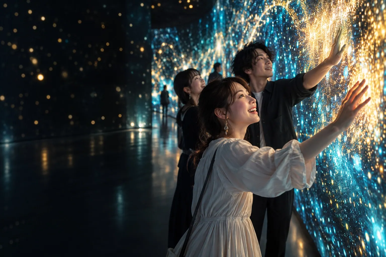 光の作品に触れて楽しむ体験型展示のイメージ